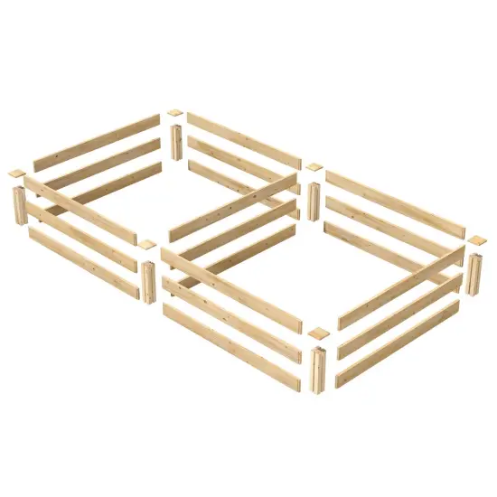 Natural Cedar 4x4 Raised Garden Bed with Dividers and Open Bottom {5}