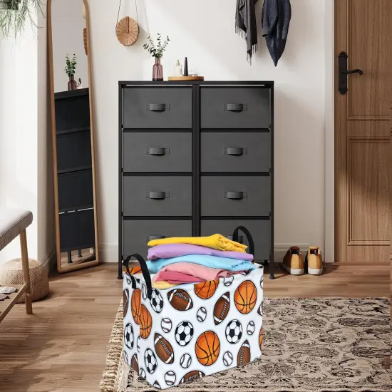 Rectangle Boys and Girls Storage Basket Storage Bin Baby Laundry Basket Laundry Hamper Storage Basket Fabric Organization Basket Toy Box Nursery Hamper for Clothes Toys Gift Basket With Handle {4}