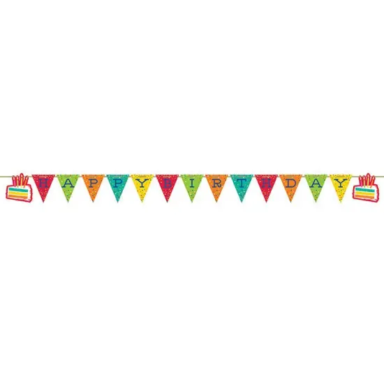 12 pc Bulk Festive Cake Happy Birthday Banners {1}