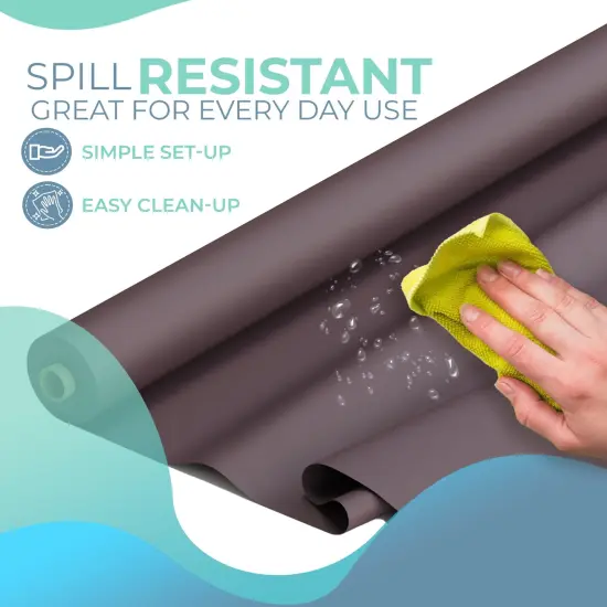 Exquisite Plastic Table Cover Roll &ndash; 40" x 300' Disposable Tablecloth Roll &ndash; Premium Thick 0.5 MIL Plastic Banquet Roll &ndash; Party Table Cover Roll for Events & Catering Brown {5}