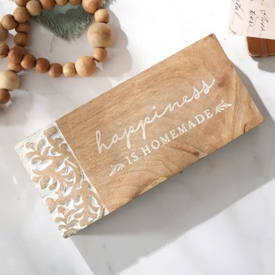 WOOD SIGNAGE 10X4.5X1.5 (Happiness is Homemade) {3}