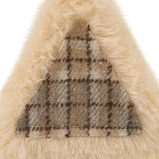 Northlight Plush Tree Star and Heart Shaped Plaid Christmas Ornaments - 4.5" - Tan - Set of 3 Beige {6}