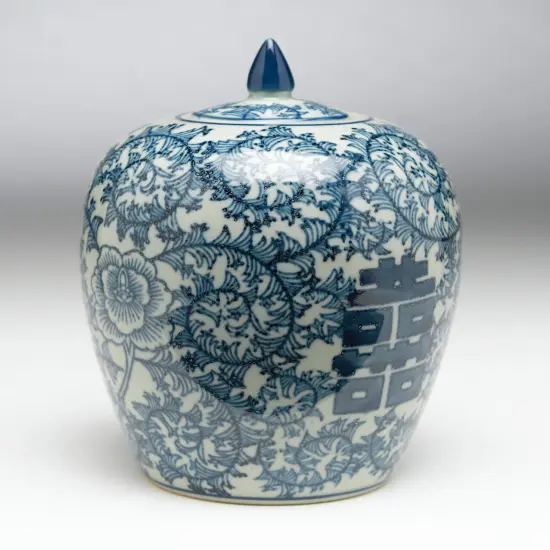 AA Importing 59769 Antiqued Pale Green And Blue Jar With Lid {1}
