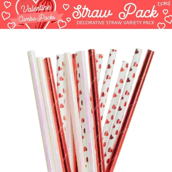 Valentine's Day Collection Cake Pop Straw Combo Pack D (3PC SET) {1}