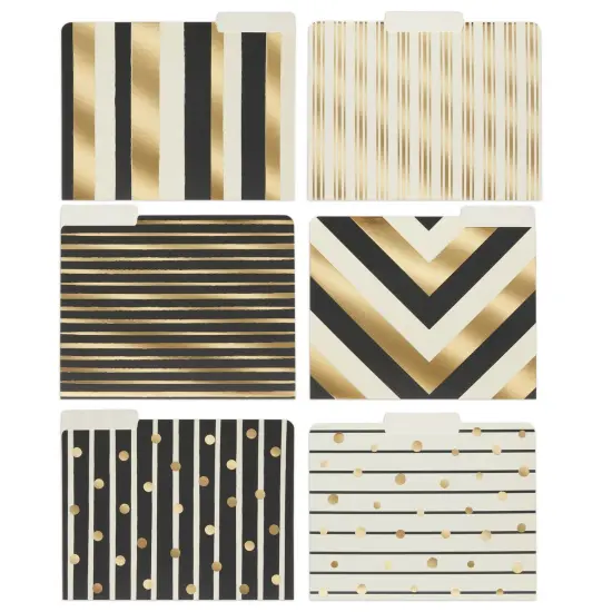 Geometric File Folders with 1/3 Cut Tabs, Gold Office Supplies (11.5 x 9.5 In, 12 Pack) {1}