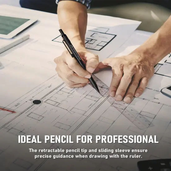 Metal Mechanical Pencils 0.5 & 0.7 mm, 2PCS Mechanical Pencils with Dual Spring, 8 Tubes Lead Refills, 2PCS 4B Erasers and 18PCS Eraser Refills, Mechanical Pencil Set for Writing Drawing {5}