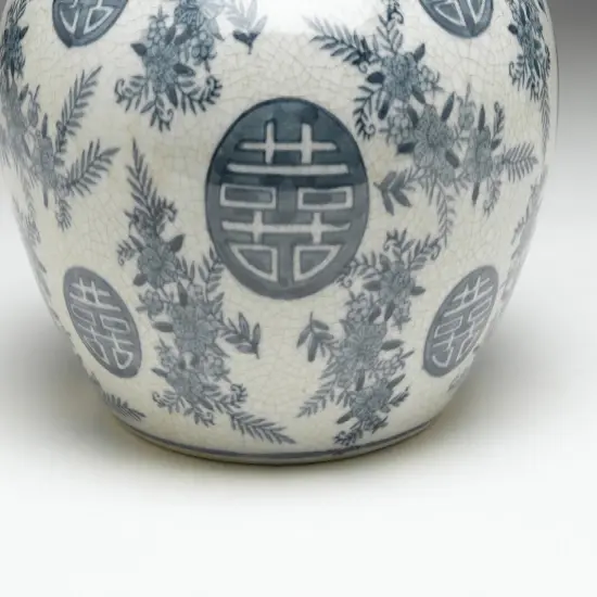 AA Importing 59751 Blue And White Round Jar With Lid {3}