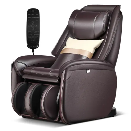 Costway Massage Chair Full Body SL Track Zero Gravity withPillow Reversible Footrest Heat Black/Green/Brown {7}