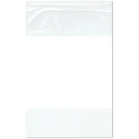 Plymor 12" x 18" (Pack of 100), 2 Mil White-Block Zipper Reclosable Plastic Bags {1}