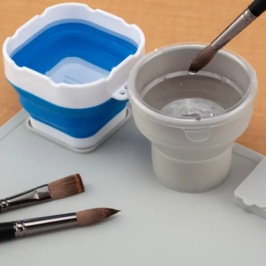 Creative Mark AquaMat Liner 5 Pack - Reusable Paint Brush Cleaner Rinse Cup for AquaMat Collapsible Paint Cup, Durable Textured BottomPaint Water Cupfor Quick Water Change, Non-Collapsible Design {6}