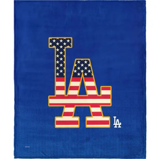 MLB Celebrate Series Silk Touch Sherpa Throw Blanket 50×60 Inches Los angeles dodgers {1}