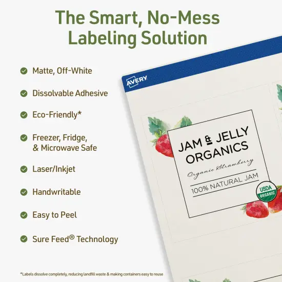 Avery Dissolvable Labels, 4" x 4" Square {2}