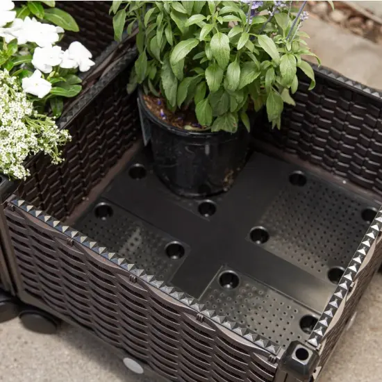 Mobile 2-Piece Garden Planter Box on Wheels for Easy Outdoor Indoor Setup {2}