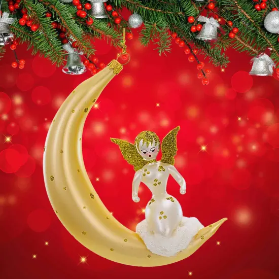 Italian Ornaments 5.5 Inch Goldie Moonbeam Christmas Tree Ornament , Christmas Decor Angel Italian Ornament {4}