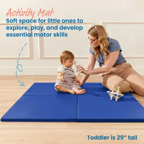 Play Patch Activity Mat Squares, Modular Playmat, 4-Pack Blue {3}