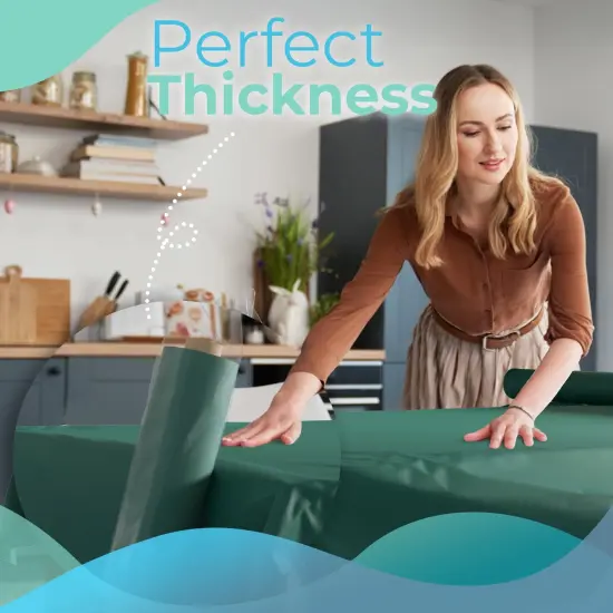 Exquisite Plastic Table Cover Roll &ndash; 40" x 100' Disposable Tablecloth Roll &ndash; Premium Thick 0.5 MIL Plastic Banquet Roll &ndash; Party Table Cover Roll for Events & Catering Green {4}