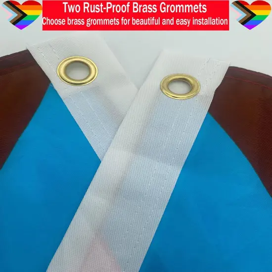 Progress Pride Rainbow Flag 3x5 Outdoor-LGBTQ Gay Lesbian Bisexual Non Binary Transgender All Inlcusive Progressive Pride Rainbow Flag Vivid Color 100D Heavy Duty Polyester Flags with 2 Brass Grommets {4}