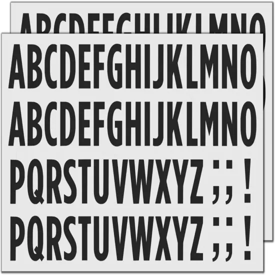 30 Sets, 1 inch - Black Vinyl Letter Alphabet Stickers {1}