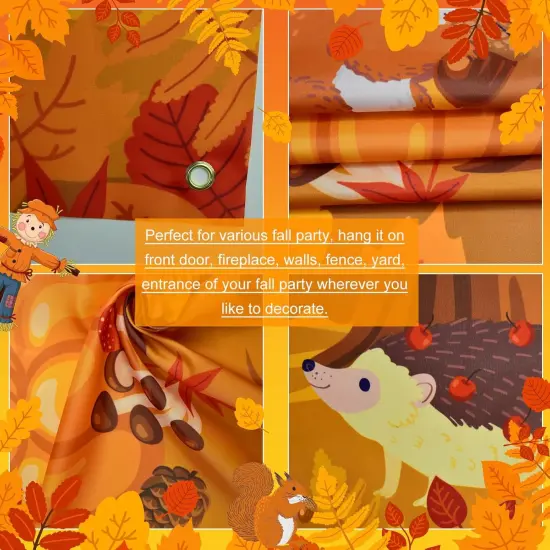 Hello Fall Maple Pumpkin Front Door Banner - Autumn Yard Sign {5}
