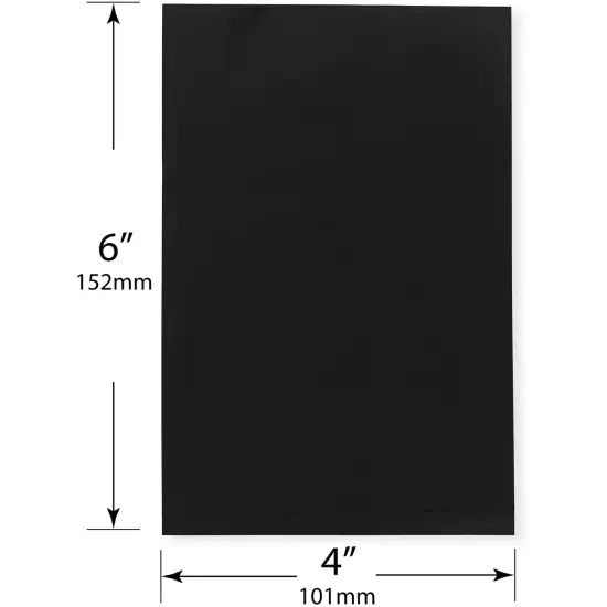 Plymor 4" x 6", Black 2 Mil Flat Open Plastic Poly Bags {3}