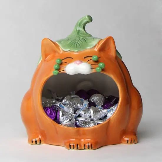 Ceramic Whisker Pumpkin Cat Candy Bowl or Key Holder, Home D&eacute;cor, Gift for Her, Gift for Mom, Kitchen D&eacute;cor, Fall D&eacute;cor, Halloween D&eacute;cor {4}