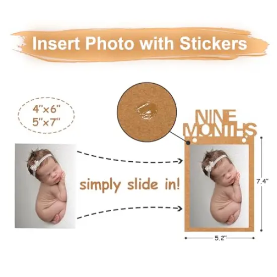 1st Birthday Baby Photo Banner for Newborn to 12 Months, First Birthday Decorations for Boys or Girls, First Birthday Photo Banner Pre-Strung with Frame,Monthly Milestones Birthday Party Kit {5}