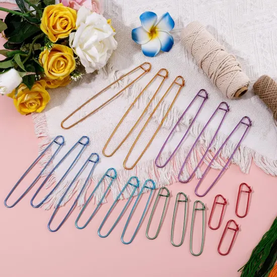 18 Pcs Knitting Stitch Holders, Yarn Stitch Holder Stitch Holders for Knitting Cable Needles Colorful Aluminum Crochet Stitch Holders Markers for Sewing Crocheting Supplies Tools Accessories {6}