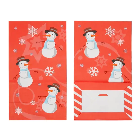 36 Pack Bulk Snowman Christmas Gift Bags, 5.1 x 8.7 x 3.2 Inch Christmas Goody Bags for Kids, Holiday Party Favor for Gifts, Treats, and Snacks {5}