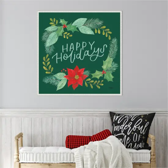 Holly and Pine II Holidays by Jenaya Jackson Framed Canvas Wall Art {6}
