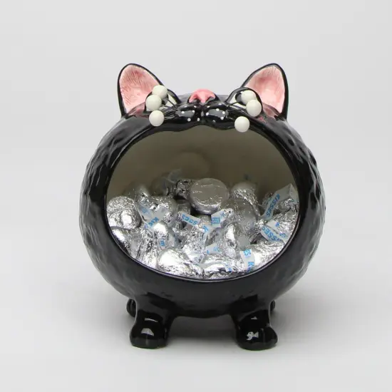 Ceramic Halloween Decor Black Cat Candy Bowl or Key Holder, Home D&eacute;cor, Gift for Her, Mom, Kitchen D&eacute;cor, Cat Lovers Gift, Pet Loss Gift {2}