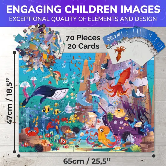 70 Pcs Search and Find Riddle Puzzles with Cards for Kids | Ocean {5}