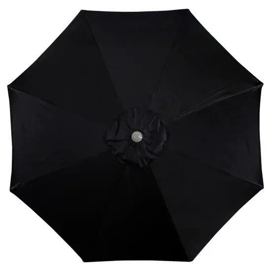 Northlight 9ft Outdoor Patio Market Umbrella with Hand Crank and Tilt, Black {5}