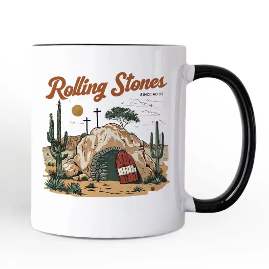 Rolling Stones Christian Mug, He is Risen Easter Gift {5}
