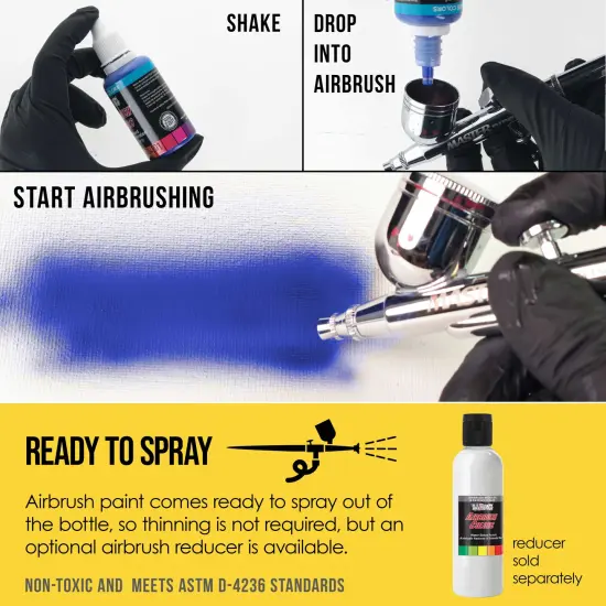 Bright Yellow, Transparent Acrylic Airbrush Paint, 1 oz. {3}