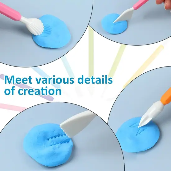 9PCS Clay Sculpting Tools Kit - Easy to Use Double-Ended Polymer & Pottery Carving Set with Comfortable Grip Tools for Clay Sculpey & Modeling Clay Ideal for Kids and Adults {6}