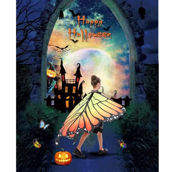 Magifire Butterfly Wings for Girls, Halloween Butterfly Wings, Kids Costume Butterfly Wings Orange {3}