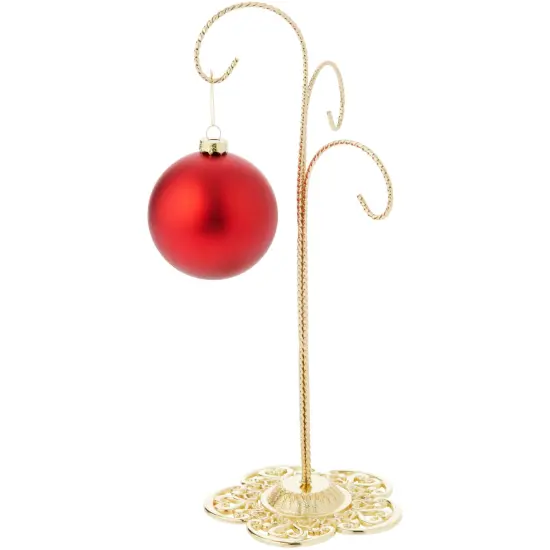 Bard's Filigree 3 Arm Gold-toned Ornament Stand, 12.75" H x 5" W x 5" D {3}