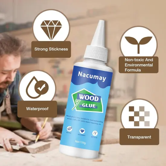 Wood Glue, Wood Glue for Furniture Heavy Duty - Strongest Wood Glue for Woodworking Waterproof Repair Glue Suitable for Furniture, Garden, Crafts, DIY, Metal to Wood，Wood to Wood (150g/5.1oz) {2}
