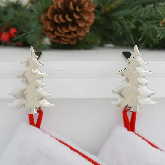 Haute Decor MantleClip Stocking Holders with Removable ZINC Alloy Holiday Icons {2}