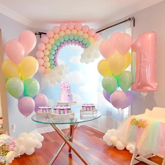 Pastel Balloons, Pastel party Balloons 50pcs 12 inch Colorful Rainbow Balloon Macaron Latex Balloons for Easter Birthday Baby Shower Rainbow Party Anniversary Party Decorations {3}