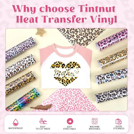 10 Sheets 12 X 10 Inches Cheetah Heat Transfer Vinyl-Leopard HTV Heat Transfer Vinyl {3}