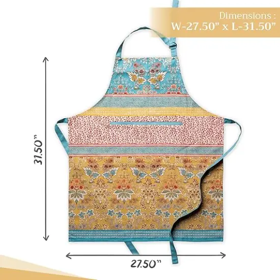 100% Cotton Kitchen Apron with an Adjustable Neck with Long Ties for Women Men Chef {4}