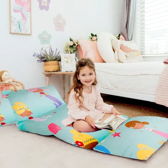 Butterfly Craze Floor Pillow Case, Mattress Bed Lounger Cover, Mermaid Aqua, King Size - Cozy Seating Solution for Kids & Adults, Recliner Cushion, for Reading, TV Time (Pillow Not Included) Multicolor {1}