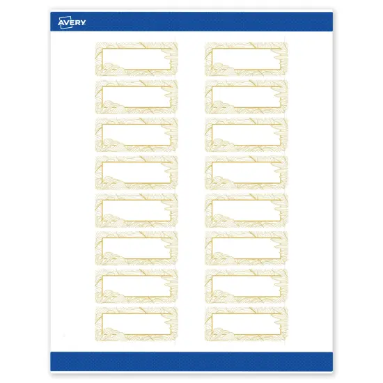 Avery Printable Rectangle Address Labels with Sure Feed Technology, Pre-Printed Gold Florals, Matte White, 1" x 2-5/8", Laser & Inkjet Compatible, 160 Total, Great for Branding, Marketing, and Events {1}