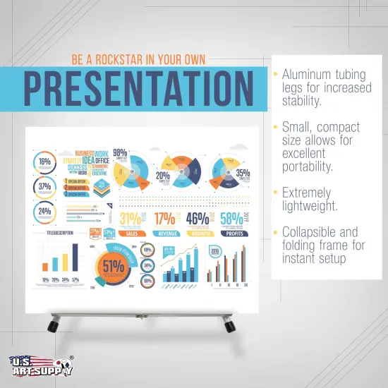 15" High Aluminum Tabletop Display Easel for Painting, Adjustable Folding Stand - Portable Art Easel for Displaying Canvas, Whiteboards, Posters, Signs, Pictures, Paintings {4}