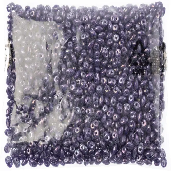 Matubo 2-Hole Czech Glass Opaque Luster Superduo Beads, 100g Blue / Nebula {2}