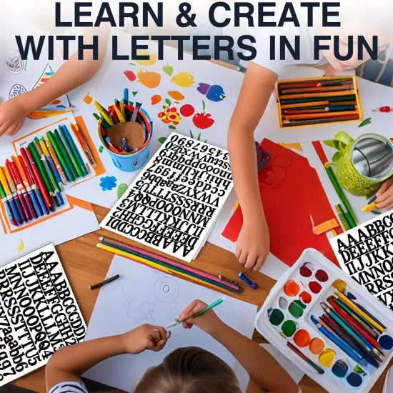 1210 Pieces 10 Sheets Letter Stickers Self-Adhesive Vinyl {5}