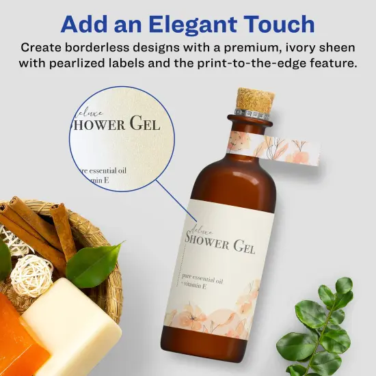 Avery Pearlized Ivory Rectangle Labels with Sure Feed Technology, Print-to-the-Edge, 4.75" x 7.75" {2}