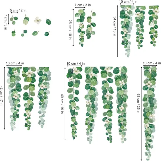 Green Hanging Vine Window Clings Decals {5}