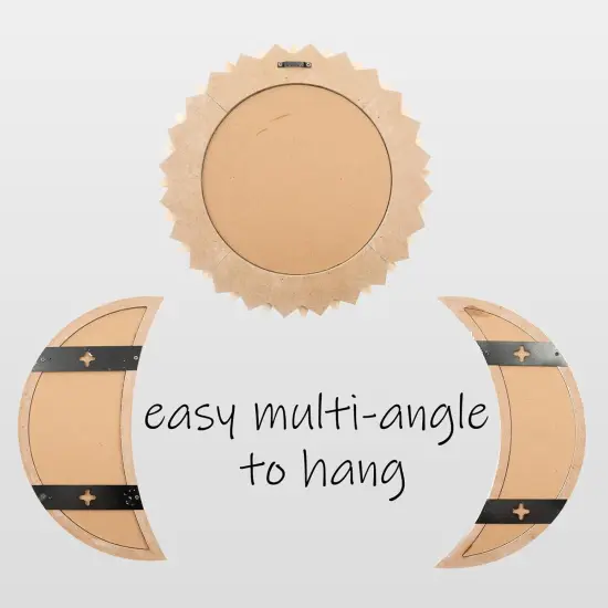 Bohemian 5PCS Wooden and Real Glass Mirror with Crystal Clear Reflection {4}